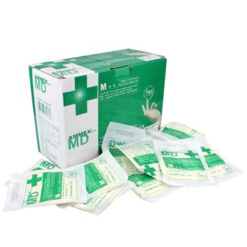 AMMEX/爱马斯 无粉一次性手套，TLFCSIP42100，橡胶材质 灭菌 小号，10盒/箱(新旧包装随机发