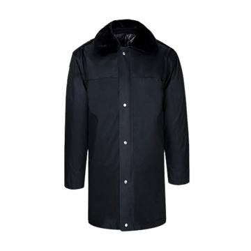 SAFEWARE/安赛瑞 加厚防寒保安大衣，防风保暖加长款多功能防寒服，物业巡逻防冻棉大衣，165，黑色