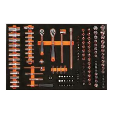 SHEFFIELD/钢盾 133件6.3/10MM套筒工具托组套，S025047