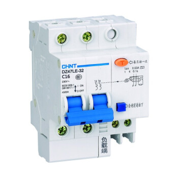 CHINT/正泰 微型剩余电流保护断路器 ,DZ47LE-32 2P 16A C型 30mA AC